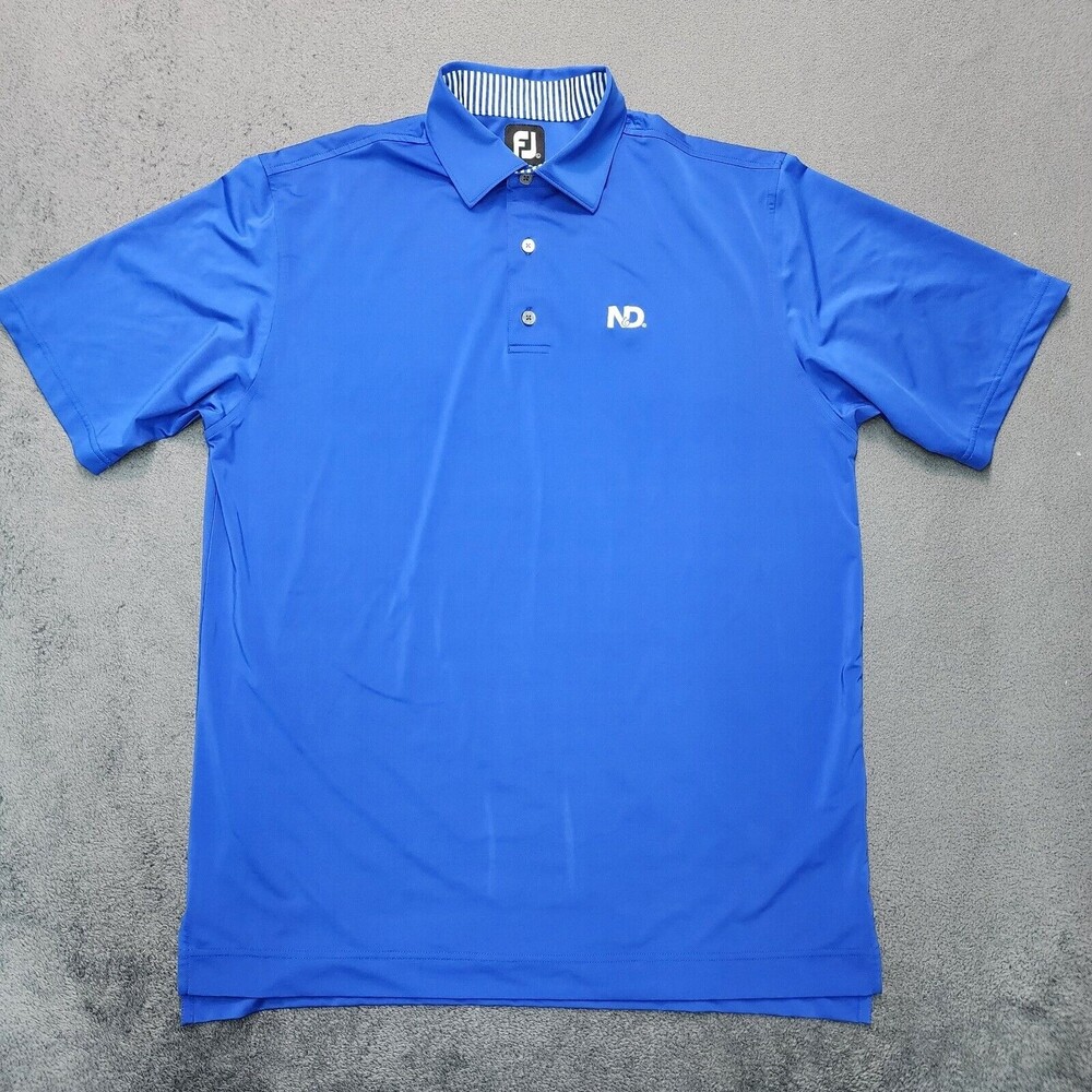Footjoy Polo Shirt Men's Royal  Blue Short Sleeve Size L